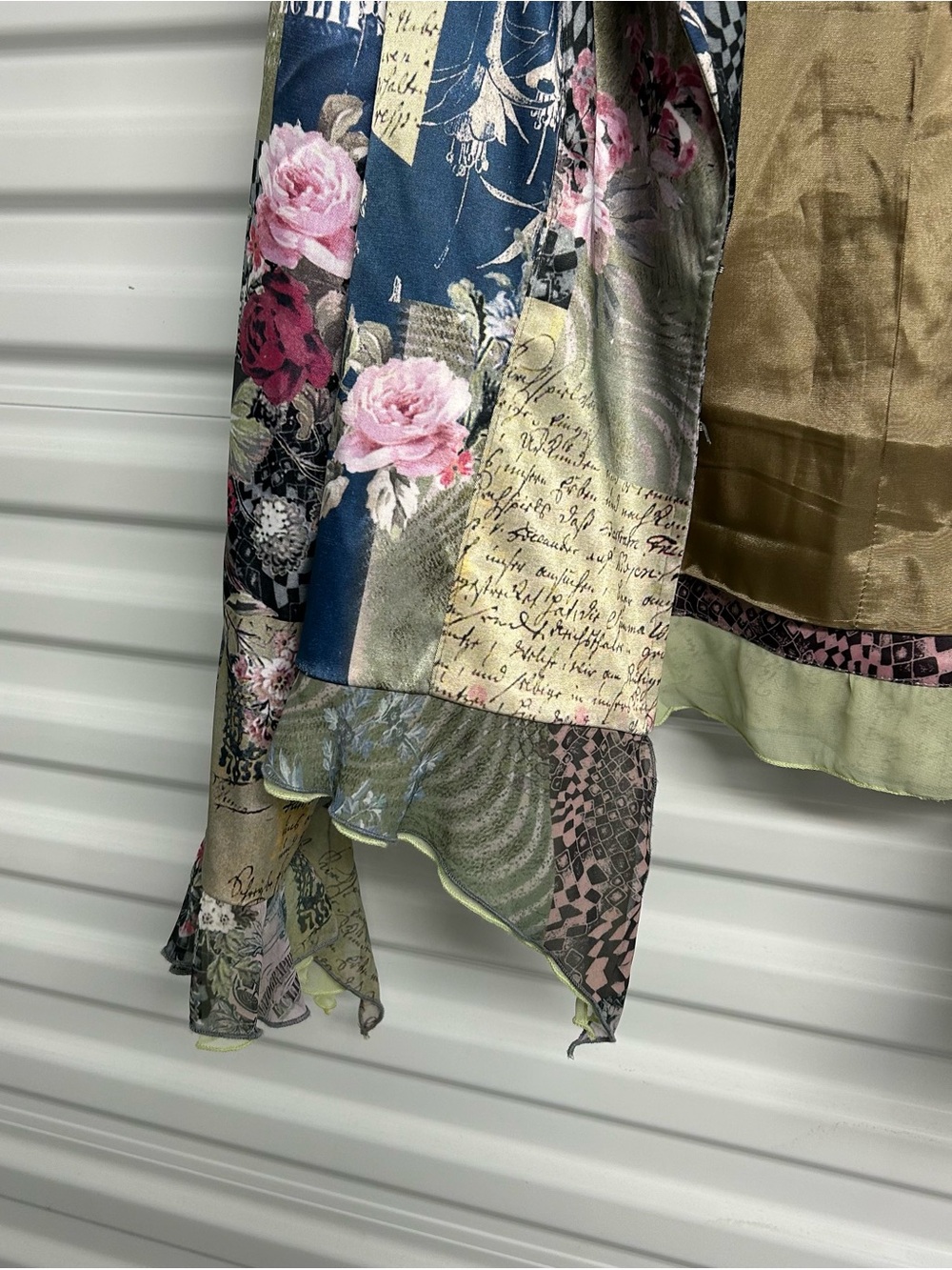 Boho Patchwork Floral Blazer in Blue, Pink & Olive - Picture 5 of 12